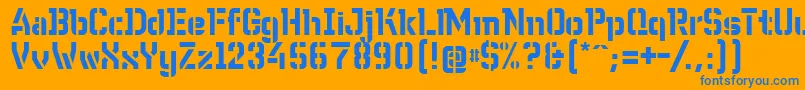 WcWunderbachBtaDemibold Font – Blue Fonts on Orange Background
