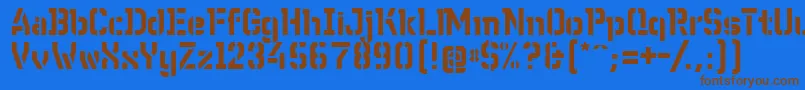 WcWunderbachBtaDemibold-Schriftart – Braune Schriften auf blauem Hintergrund