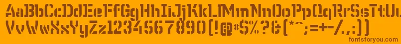 WcWunderbachBtaDemibold-Schriftart – Braune Schriften auf orangefarbenem Hintergrund