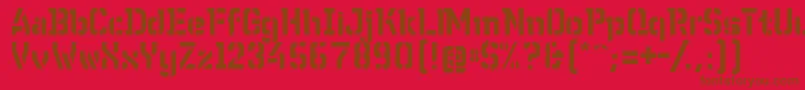 WcWunderbachBtaDemibold-Schriftart – Braune Schriften auf rotem Hintergrund