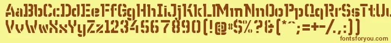 WcWunderbachBtaDemibold-fontti – ruskeat fontit keltaisella taustalla