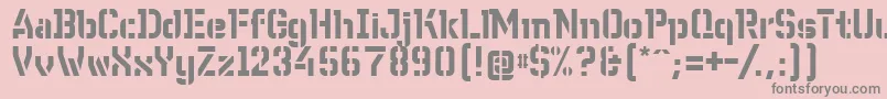 WcWunderbachBtaDemibold-fontti – harmaat kirjasimet vaaleanpunaisella taustalla