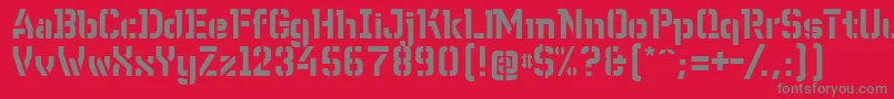 WcWunderbachBtaDemibold-fontti – harmaat kirjasimet punaisella taustalla