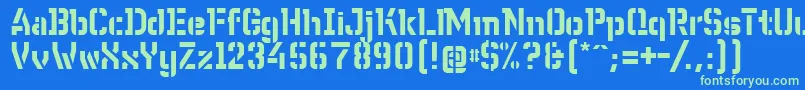 WcWunderbachBtaDemibold Font – Green Fonts on Blue Background