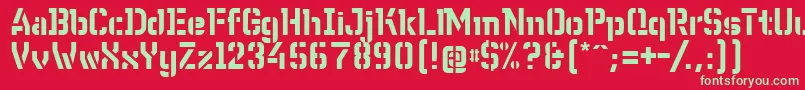 フォントWcWunderbachBtaDemibold – 赤い背景に緑の文字