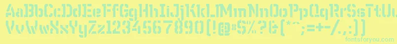 フォントWcWunderbachBtaDemibold – 黄色い背景に緑の文字