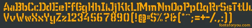 フォントWcWunderbachBtaDemibold – 黒い背景にオレンジの文字