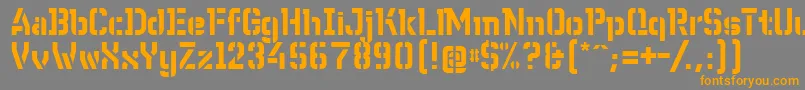 フォントWcWunderbachBtaDemibold – オレンジの文字は灰色の背景にあります。