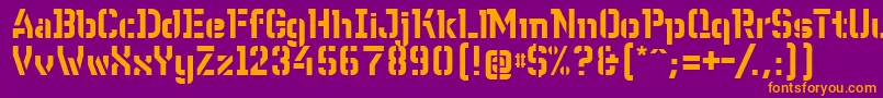 WcWunderbachBtaDemibold-Schriftart – Orangefarbene Schriften auf violettem Hintergrund