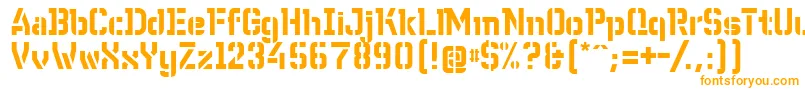 WcWunderbachBtaDemibold-Schriftart – Orangefarbene Schriften auf weißem Hintergrund