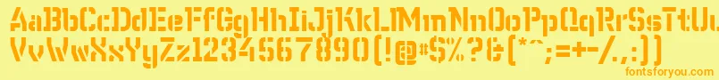 WcWunderbachBtaDemibold-fontti – oranssit fontit keltaisella taustalla
