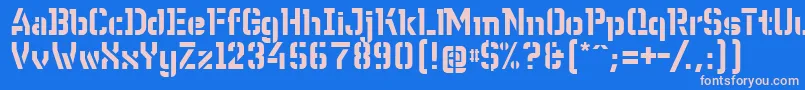 WcWunderbachBtaDemibold-fontti – vaaleanpunaiset fontit sinisellä taustalla