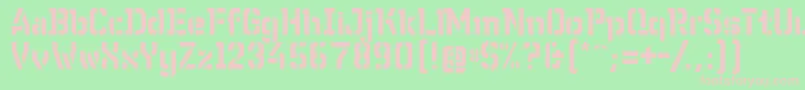 WcWunderbachBtaDemibold-fontti – vaaleanpunaiset fontit vihreällä taustalla