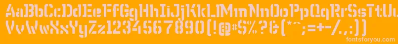 WcWunderbachBtaDemibold-fontti – vaaleanpunaiset fontit oranssilla taustalla