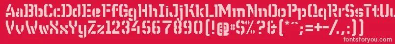 WcWunderbachBtaDemibold-fontti – vaaleanpunaiset fontit punaisella taustalla