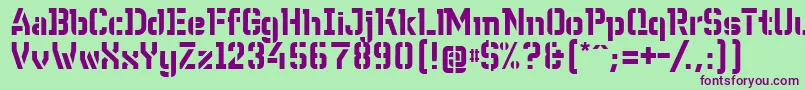 Шрифт WcWunderbachBtaDemibold – фиолетовые шрифты на зелёном фоне