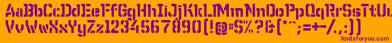 WcWunderbachBtaDemibold-Schriftart – Violette Schriften auf orangefarbenem Hintergrund