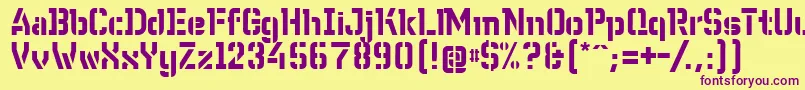 WcWunderbachBtaDemibold-fontti – violetit fontit keltaisella taustalla