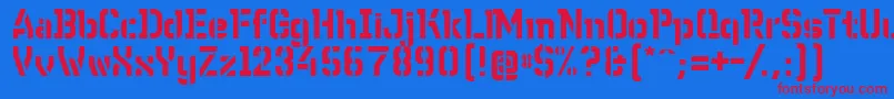 フォントWcWunderbachBtaDemibold – 赤い文字の青い背景
