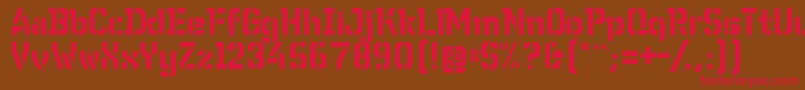 フォントWcWunderbachBtaDemibold – 赤い文字が茶色の背景にあります。