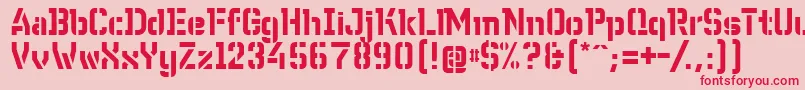 WcWunderbachBtaDemibold-fontti – punaiset fontit vaaleanpunaisella taustalla