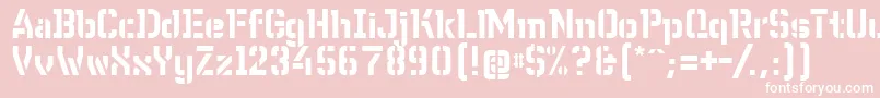 WcWunderbachBtaDemibold-fontti – valkoiset fontit vaaleanpunaisella taustalla