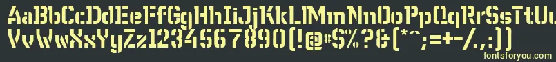 WcWunderbachBtaDemibold-fontti – keltaiset fontit mustalla taustalla