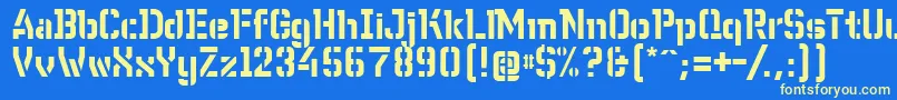 WcWunderbachBtaDemibold Font – Yellow Fonts on Blue Background