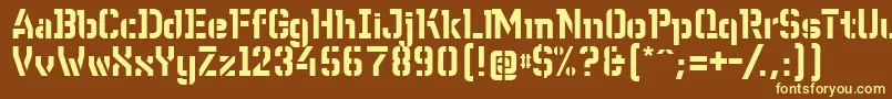 WcWunderbachBtaDemibold-fontti – keltaiset fontit ruskealla taustalla