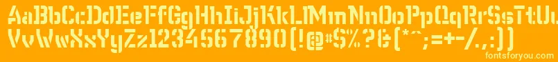 WcWunderbachBtaDemibold-fontti – keltaiset fontit oranssilla taustalla