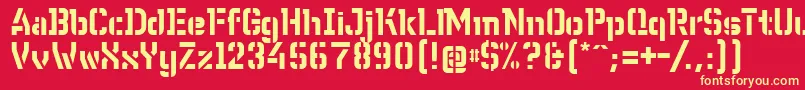 WcWunderbachBtaDemibold-fontti – keltaiset fontit punaisella taustalla