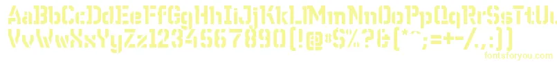 フォントWcWunderbachBtaDemibold – 白い背景に黄色の文字