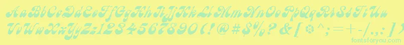 UkAstra Font – Green Fonts on Yellow Background