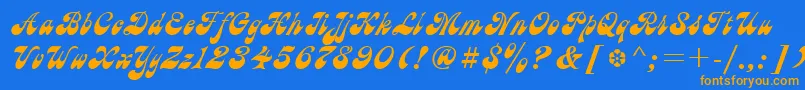 UkAstra Font – Orange Fonts on Blue Background