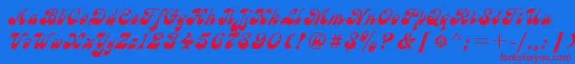 UkAstra Font – Red Fonts on Blue Background