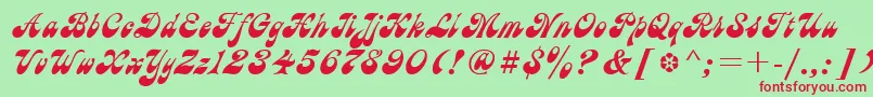 フォントUkAstra – 赤い文字の緑の背景