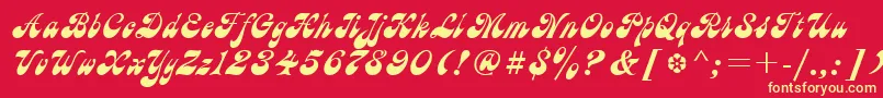 フォントUkAstra – 黄色の文字、赤い背景