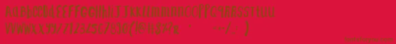 F...SaintTropezAlt2 Font – Brown Fonts on Red Background