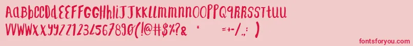 F...SaintTropezAlt2 Font – Red Fonts on Pink Background