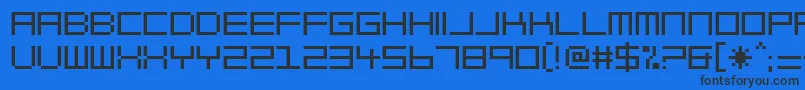 BlockOut2097 Font – Black Fonts on Blue Background