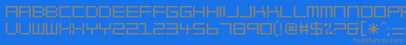 BlockOut2097-Schriftart – Graue Schriften auf blauem Hintergrund