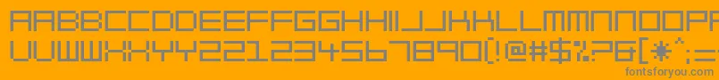 Fonte BlockOut2097 – fontes cinzas em um fundo laranja