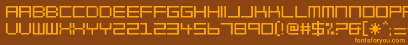 Czcionka BlockOut2097 – pomarańczowe czcionki na brązowym tle