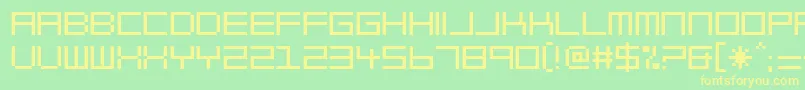 フォントBlockOut2097 – 黄色の文字が緑の背景にあります