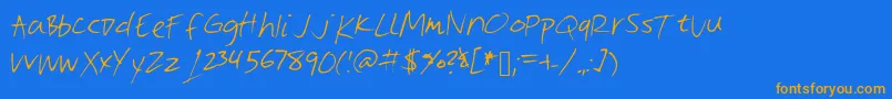 フォントVite – オレンジ色の文字が青い背景にあります。