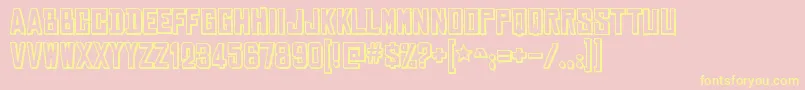 ChineserocksshRegular Font – Yellow Fonts on Pink Background