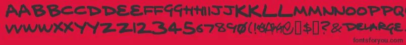 Delarge ffy Font – Black Fonts on Red Background