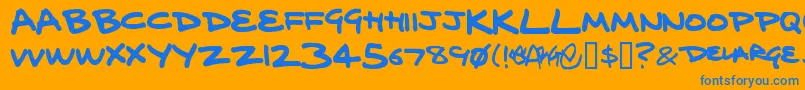 Delarge ffy Font – Blue Fonts on Orange Background