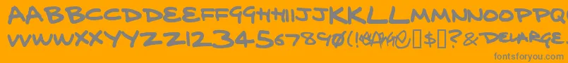 Delarge ffy-Schriftart – Graue Schriften auf orangefarbenem Hintergrund