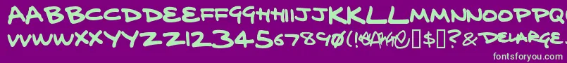 Delarge ffy Font – Green Fonts on Purple Background